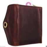 Men's Full Leather Wallet 6 Credit Card Slots 2 id Windows 2 Bill Compartments brown daviscase