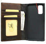 Genuine leather Case for Samsung Galaxy S20 Bible book wallet cover Cards wireless charging holder luxury rubber ID