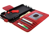 Véritable étui en cuir véritable pour iPhone 7 plus couverture rouge magnétique portefeuille porte-crédit livre de luxe Rfid payer