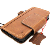 Étui en cuir véritable pour iphone 5 5s 5c SE, portefeuille de livre, couverture de carte de crédit, support magnétique, daviscase 