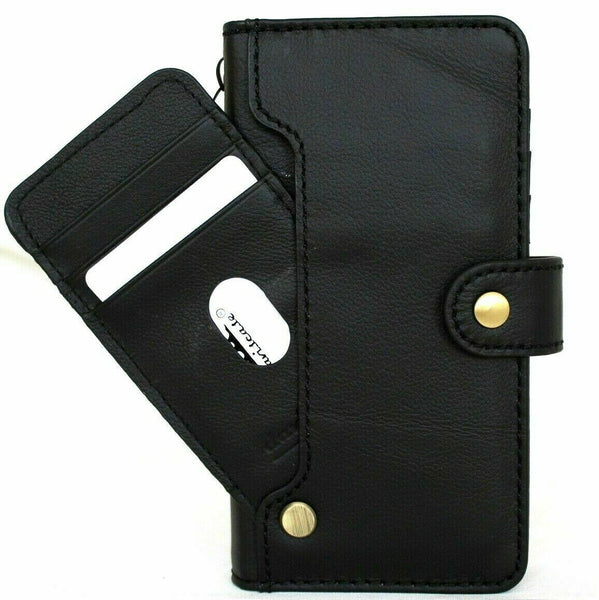 Genuine Black Leather Wallet Case for Google Pixel 5a 5G Book Holder Retro Stand Luxury Credit Card Slots ID Window Davis 1948