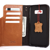 Echte Vintage-Volllederhülle für Samsung Galaxy S8 Plus, magnetische Brieftasche mit hellbraunem Riemen, S 8 Slim Daviscase