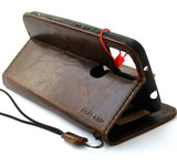 Genuine Dark Leather Case for Google Pixel 5A 5G Book Wallet holder  Magnetic Retro Stand Luxury IL Davis