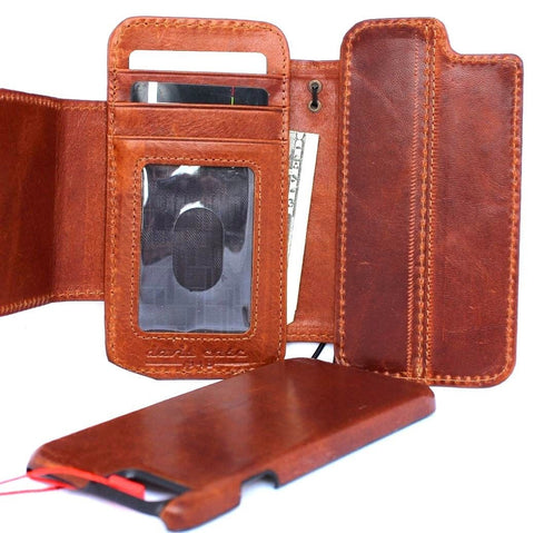 Echtes ECHT-Leder für Apple iPhone 7, abnehmbare magnetische Hülle, Brieftasche, Kredit-Halter, Buch, abnehmbar