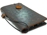 Echtlederhülle für Google Pixel 6 6a 7 7a 8 Pro Book Wallet Book Retro Stand Luxus 1948 5G Wireless Charging Strauß dunkel