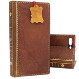 Genuine leather case for iPhone 8 plus bible Tan book wallet cover credit holder slots luxury vintage bright brown slim Jafo 1948