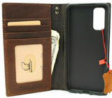 Echtes Leder für OnePlus 9 Pro Wallet Book Vintage Style Credit Cover Wireless Full Grain Davis Luxus Strap Luxus
