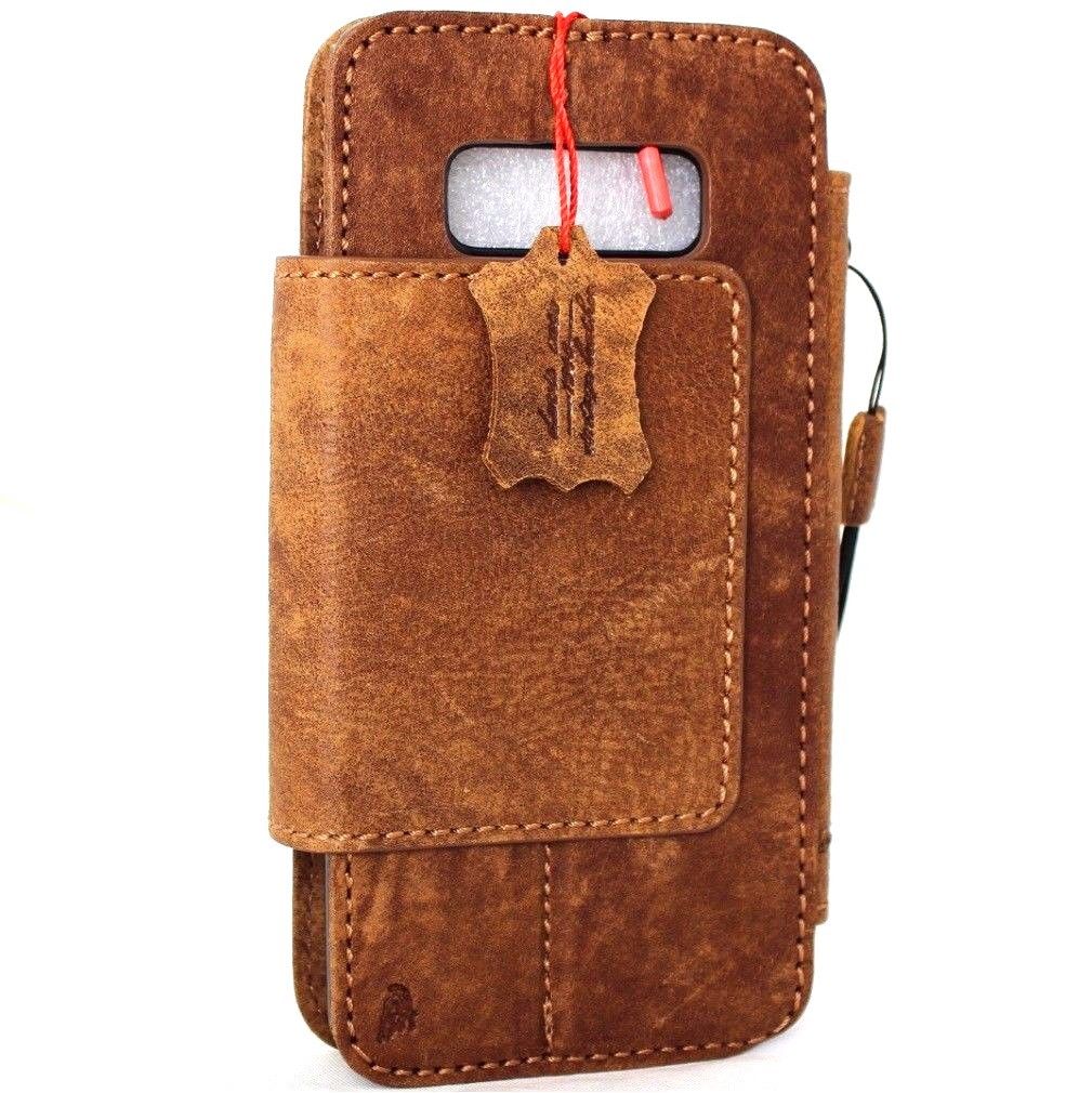 Vintage leather Samsung Galaxy Note 8 case with wallet, card slots, magnetic closure, and detachable holder from DAVISCASE.