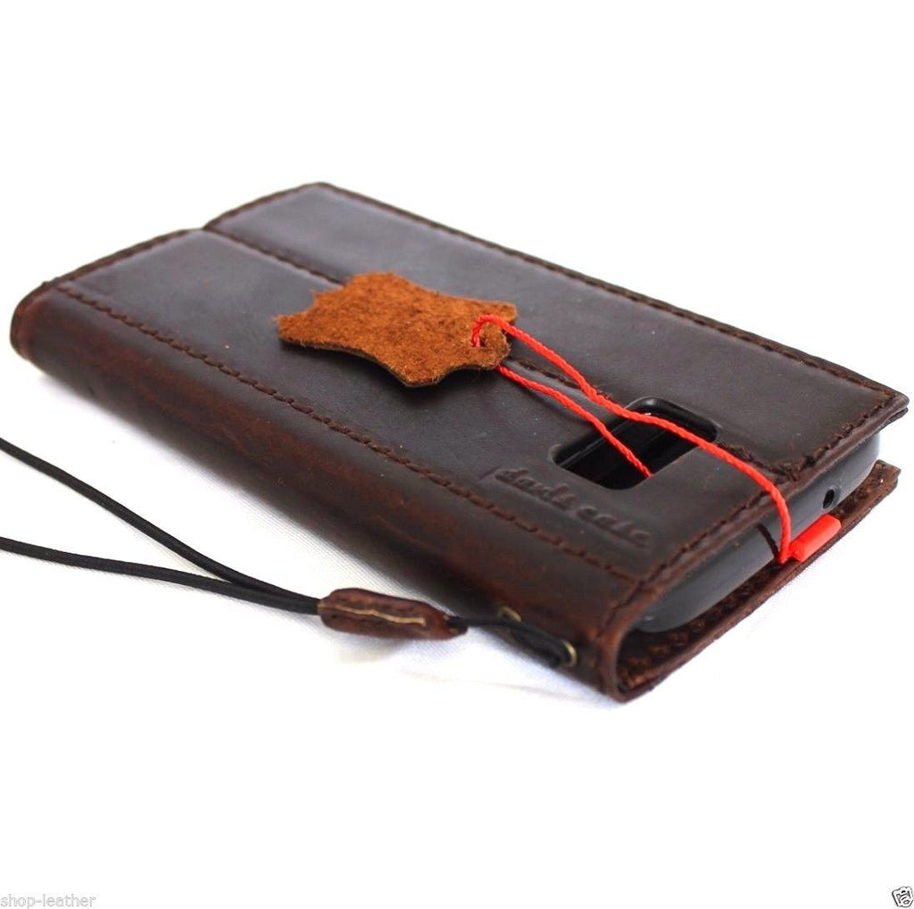 Handmade genuine Italian leather Samsung Galaxy S8 wallet case with book-style cover and business design, crafted by vendor-unknown.