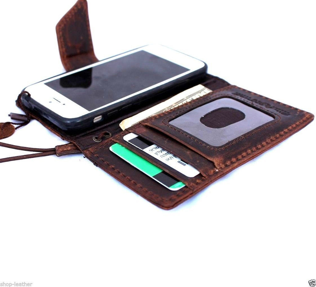 Vintage brown leather iPhone 4/4s hard case with a book wallet design, handcrafted for luxury and durability.