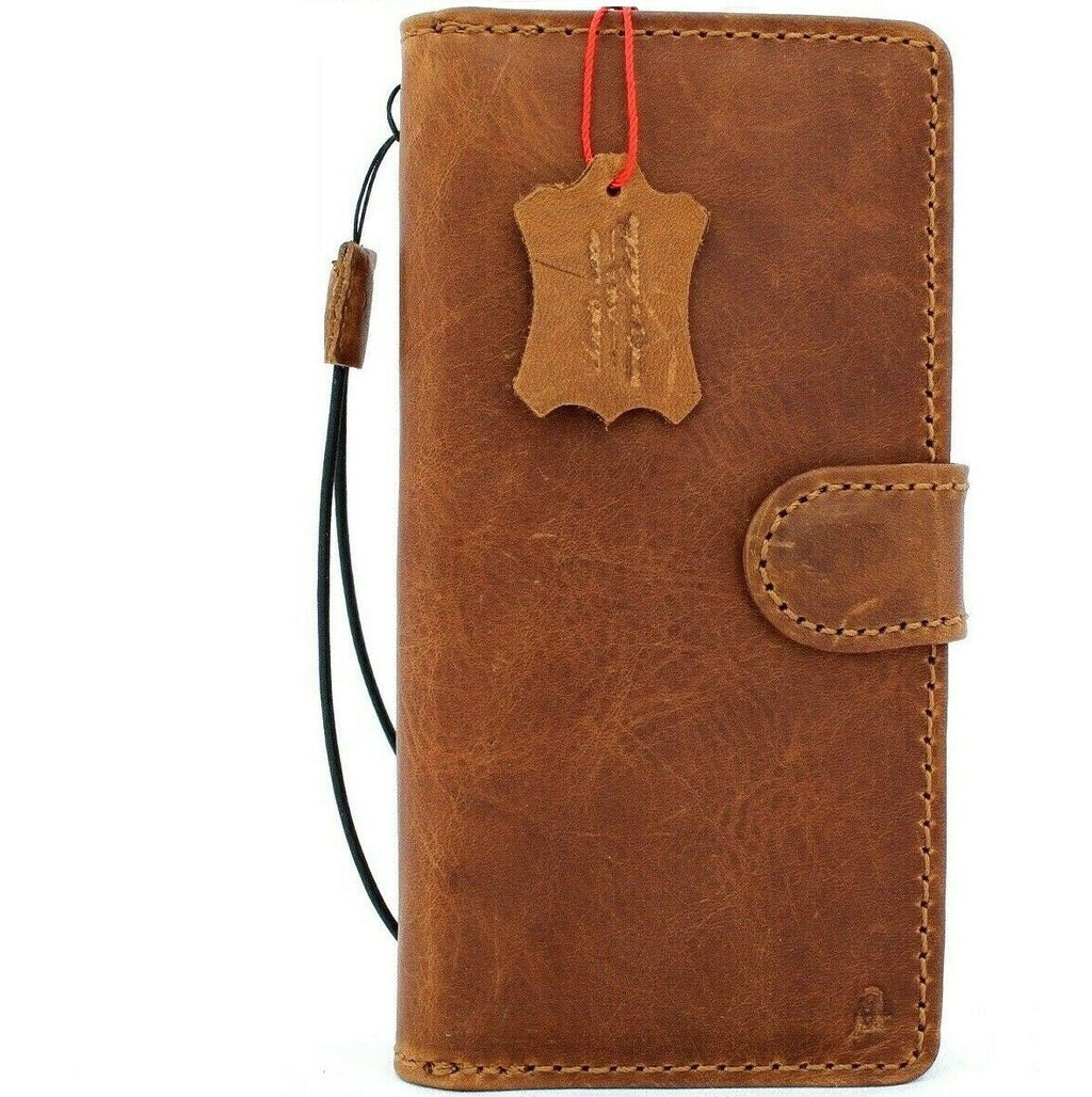 Genuine full leather Samsung Galaxy Note 10 Plus wallet case with slim design, removable slots, magnetic closure, and rubber window.