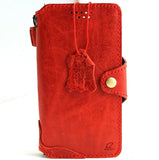 Genuine Red Leather Case for Google Pixel 5 Book Wallet Holder Retro Stand Luxury Slim Davis 5G Wireless Charging