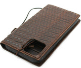 Genuine Dark Leather Case For Apple iPhone 12 Pro Max Book Wallet Vintage Design ID Window Credit Card Slots Soft Slim Cover Top Grain DavisCase
