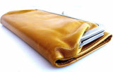 Véritable cuir véritable femme sac à main cartes fentes portefeuille pochette pièces de monnaie sac conçu peau jaune daviscase