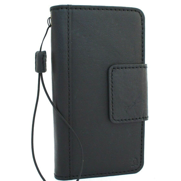 Genuine leather Case for Samsung Galaxy S10 Plus book wallet cover Cards wireless charging ID window Jafo magnetic slim Black daviscase