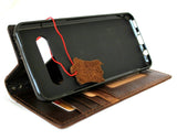 Echtes dunkles Lederetui für LG V60, Book Wallet Cover, schmal, weich, braun, Kartenfächer, Vintage-Stil, handgefertigt, DavisCase 