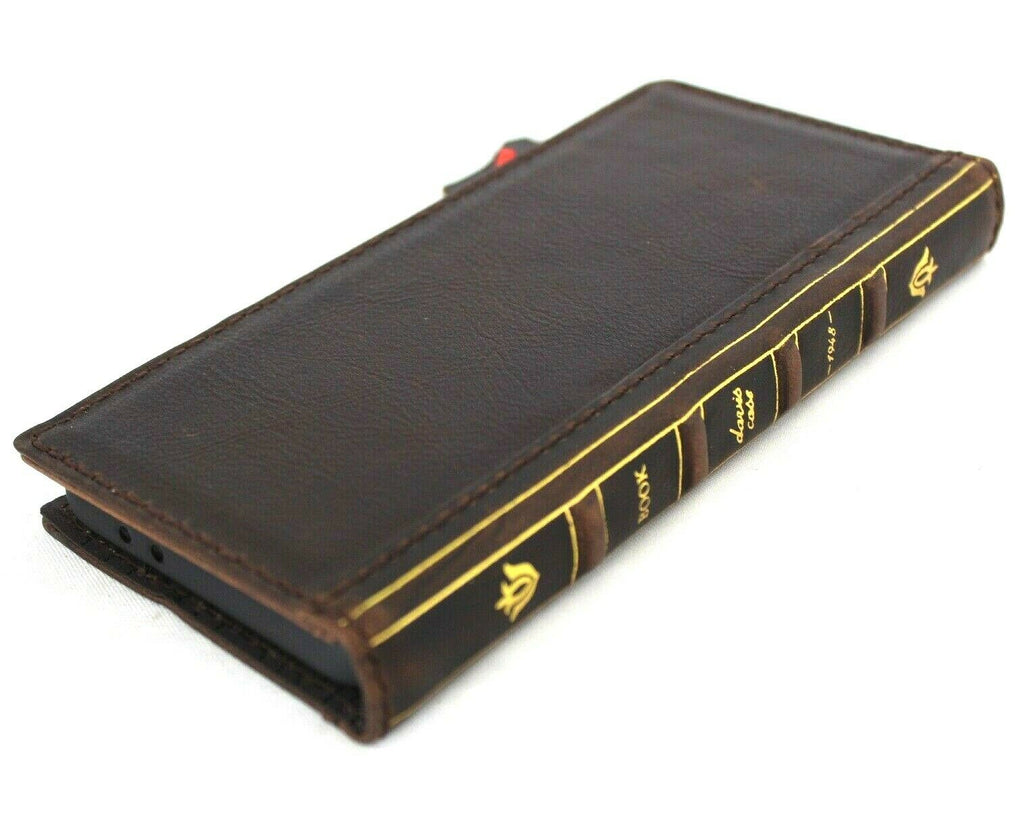 Genuine leather Samsung Galaxy S21 Plus 5G Bible book wallet case by DAVISCASE with card slots and wireless charging holder.