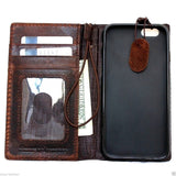 Véritable étui en cuir véritable italien pour iPhone 6 Plus couverture livre portefeuille bande carte de crédit id aimant affaires mince jp daviscase 