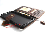 Genuine Leather Case for iPhone 8 Plus book wallet cover Cards slots Slim vintage wireless charging soft stand flip Daviscase