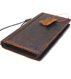 Genuine vintage italian leather Case  for sony Xperia XZ book wallet slim cover brown cards holder slots thin handmade daviscase