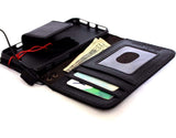 Véritable cuir véritable iPhone 7 magnétique noir housse portefeuille porte-crédit livre de luxe Rfid Pay eu