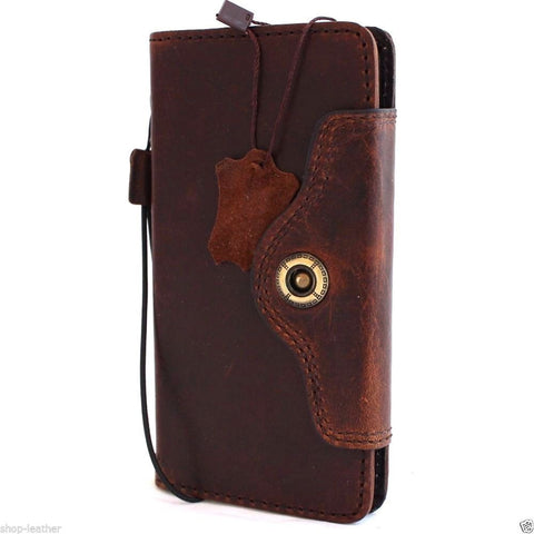 Genuine Real Leather Case for Huawei Nexus 6P Book Wallet closure cover Handmade Retro Luxury brown IL