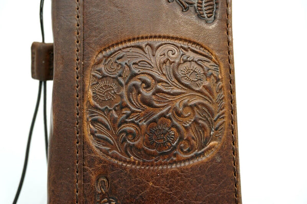 Genuine Leather For Galaxy s22 s21 s20 S23 Ultra s8 s9 Note 8 9 10 20 21 A13 A71 A51 A12 A31 4G 5G Case plus Art Wallet Book Vintage  Style Credit Cover Wireless Full Grain Davis Luxury Decorated Diy De Mini