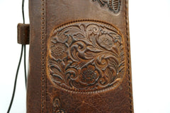 Genuine Leather For Galaxy s22 s21 s20 S23 S24 S25 Ultra s8 s9 Note 8 9 10 20 21 A13 A71 A51 A12 A31 4G 5G  Edge FE Fold 3 4 5 6 7 Case plus Art Wallet Book Vintage Credit Cover Wireless Full Grain Davis  Decorated Diy