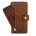 Genuine tan leather Samsung Galaxy S21 book wallet case with card holder, handmade by DAVISCASE for wireless charging and business use