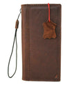 Handmade genuine leather phone case for Samsung Galaxy S series and Note models, featuring wallet and flip design with DAVISCASE branding.