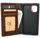 Étui en cuir véritable souple Vintage pour Apple iPhone 12, Mini portefeuille, Design Bible, cartes de crédit, couverture de fenêtre d'identité mince DavisCase