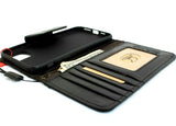 Genuine Natural Leather case for apple  iPhone 11 cover wallet credit holder book wireless charging prime holder slim Jafo black