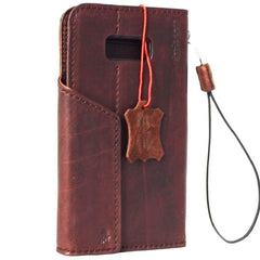 genuine handmade oiled leather Case for Samsung Galaxy S8 Plus book wallet retro magnetic