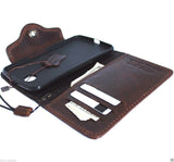 Étui en cuir véritable couverture rigide pour Motorola Nexus 6 pochette portefeuille téléphone peau TIC clip daviscase