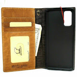 Genuine leather Case for  OnePlus 10T Bible Tan book wallet cover Cards wireless charging holder luxury rubber ID