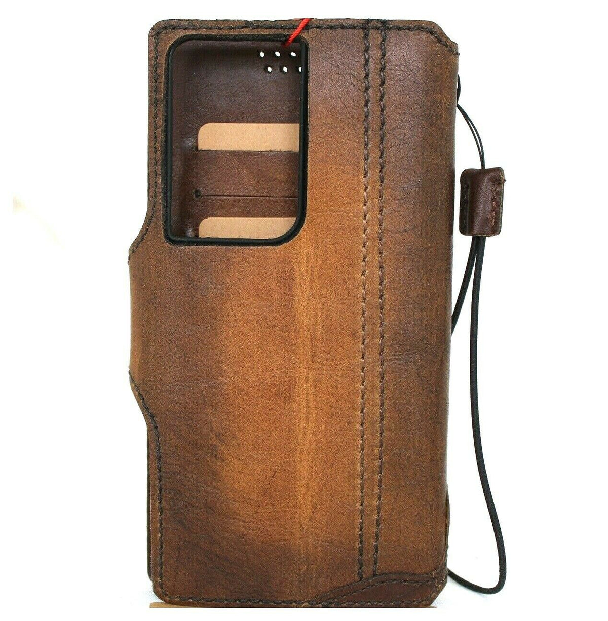 Genuine full leather book wallet case for Samsung Galaxy Note 20 Ultra 5G by DavisCase with card holder and wireless charging compatibility.