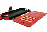 Echtes rotes Lederetui für Samsung Galaxy Note 20, Buch-Soft-Wallet-Cover, Kartenhalter, Gummi, Vintage, schlankes Design, Wireless 5G, Davis