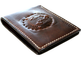 Portefeuille en cuir véritable pour hommes, emplacements pour cartes de crédit, arbre de vie, fait à la main, marron, DavisCase Luxury