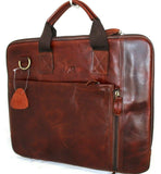 Genuine Leather Shoulder HandBag Messenger Bag Crossbody Business Laptop Ipad brown Classic  Briefcase Daviscase