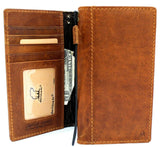 Echtledertasche für Apple iPhone 11 (6,1") Cover Wallet Credit Holder Book Wireless Charging Prime Holder Tan Slim Jafo 1948