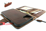 Genuine Natural Dark Leather case for Apple iPhone 11 PRO MAX ( 6.5") Cover Wallet Credit cards Holder Magnetic Book Rubber Detachable Prime Soft Dark Brown + Magnetic Car Holder Davis