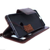 Echte Echtledertasche für Huawei Nexus 6P, Buch-Wallet-Abdeckung mit Magnetverschluss, handgefertigt, Retro-Luxus-Kunst, braunes Daviscase