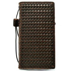 Genuine Leather For Apple iPhone 11 12 13 14 15 Pro Max 6 7 8 plus SE 2020 XS Case Galaxy s21 s20 Ultra s8 s9 Note 8 9 10 20 21 A71 A52 A12 A31 4G 5G plus Lite Wallet Book Vintage Style  Credit Cover Wireless Full Grain Hand Made luxury