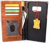 Genuine leather Case for Samsung Galaxy S8 book wallet cover Credit Cards slots id window vintage brown slim daviscase