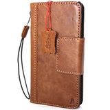 Echte Vintage-Lederhülle für Samsung Galaxy Note 8, Buch-Brieftasche, Magnetverschluss, Kartenfächer, braun, schlankes Daviscase IL