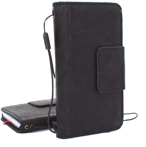 Genuine Real Leather Case for Google Pixel 2 XL Book Wallet Handmade Retro magnetic Black Luxury soft holder IL Davis