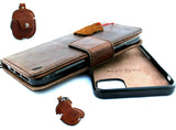 Étui en cuir véritable véritable pour Apple iPhone 11, portefeuille, porte-cartes de crédit, livre magnétique, souple, amovible, prime + Airpods 2