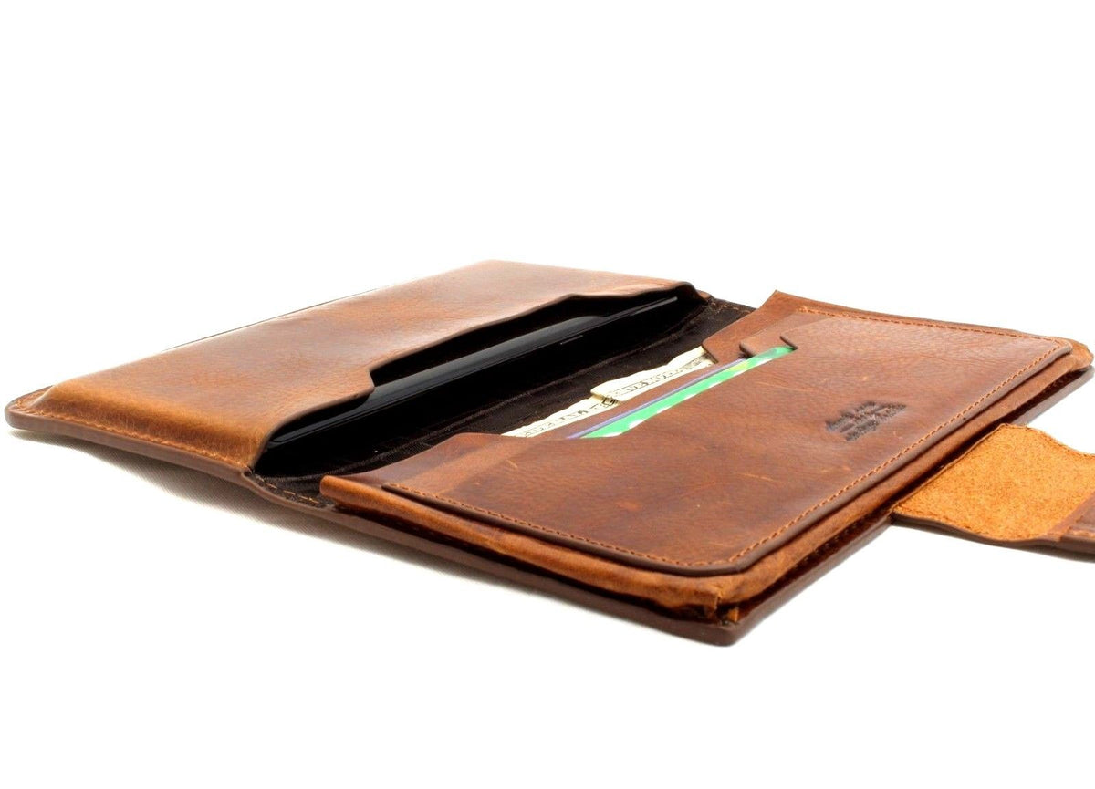 Genuine leather wallet case for LG V40 V30 G7 by DAVISCASE with 8 card slots and slim design for LG smartphones.