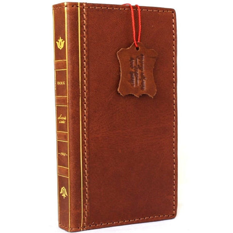 Véritable cuir complet iPhone 8 plus housse bible portefeuille porte-crédit livre de luxe Rfid Pay slim 1948 DavisCase