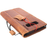 Echte Vintage-Lederhülle für Samsung Galaxy Note 8, Buch-Brieftasche, Magnetverschluss, Kartenfächer, braun, schlankes D Daviscase